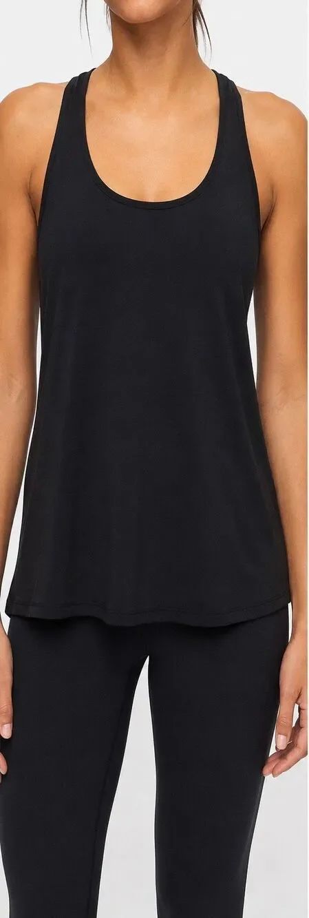 Lululemon Black Strappy Back Tank Top Size 6 Built-In Bra Yoga Workout